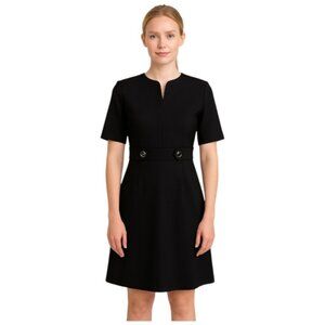 & Other Stories Small Medium Ponte Short Sleeve Button Detail Career Dre…